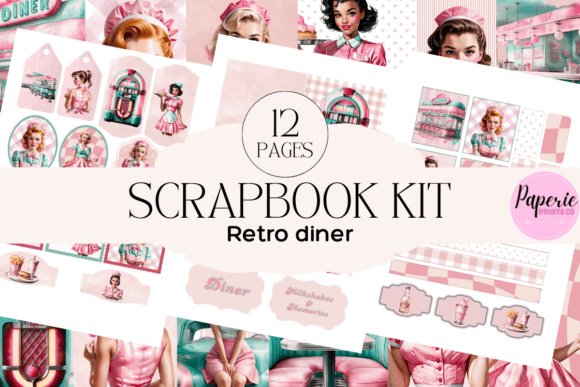 Download Retro Diner Scrapbook Kit Printable - Printable Collection