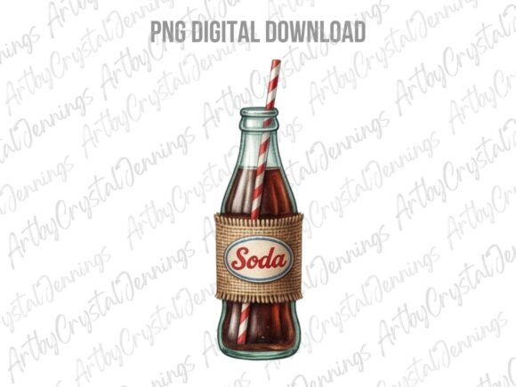 Download Vintage Style Soda Bottle PNG - Vintage style Collection