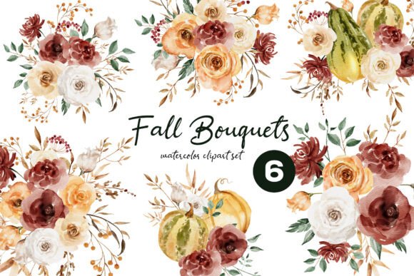 Download Watercolor Bouquets Fall Flowers Clipart - Bouquets Collection