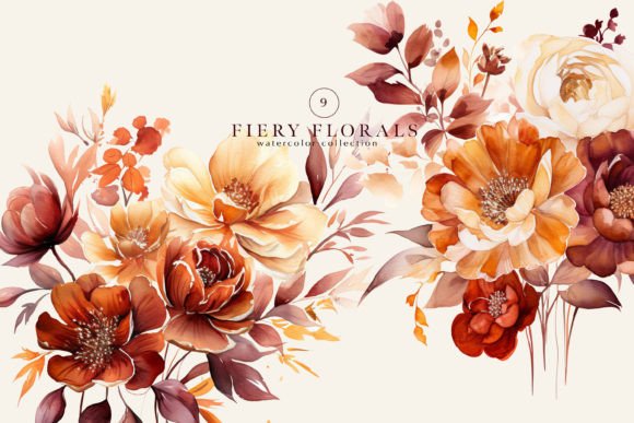 Download Watercolor Rusty Fall Flowers Bouquets - Bouquets Collection