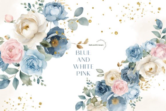 Download Elegant Navy Flowers Bouquets Clipart - Bouquets Collection