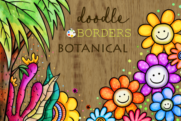 Download Doodle Floral Botanical Page Borders - Borders Collection