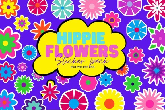 Download Hippie Flowers SVG Pack - Hippie flowers Collection